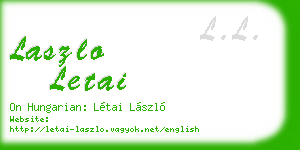laszlo letai business card